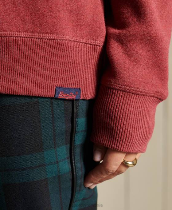 Superdry hanorac cu logo vintage din bumbac organic îmbrăcăminte roșu femei JX0Z3476