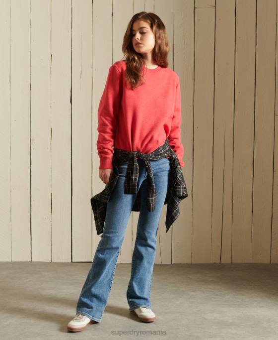 Superdry hanorac cu logo vintage din bumbac organic îmbrăcăminte roșu femei JX0Z5940