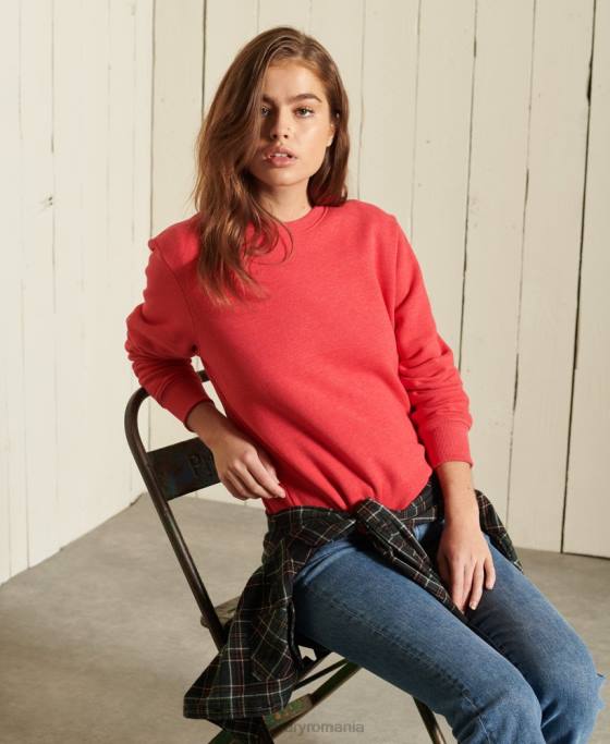 Superdry hanorac cu logo vintage din bumbac organic îmbrăcăminte roșu femei JX0Z5940