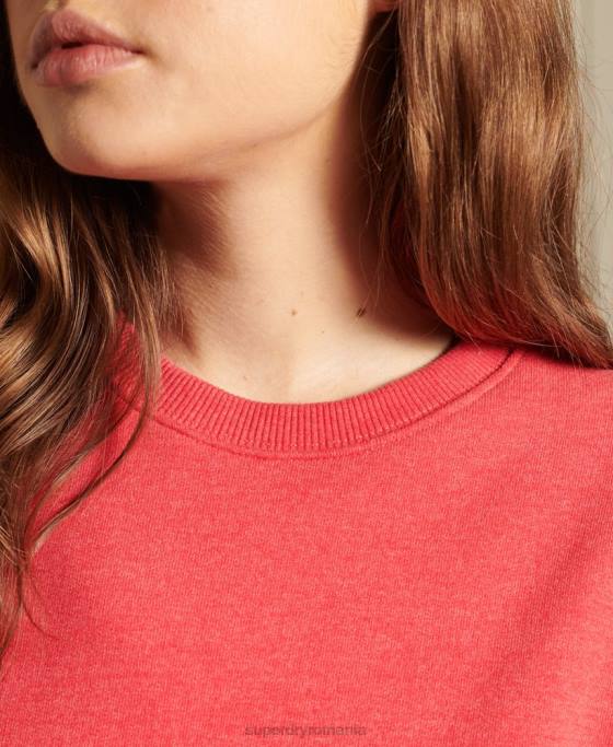 Superdry hanorac cu logo vintage din bumbac organic îmbrăcăminte roșu femei JX0Z5940