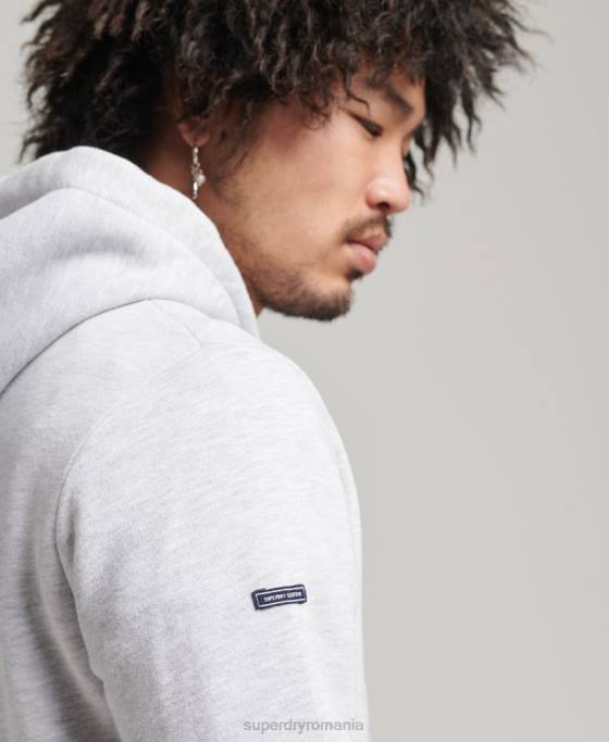 Superdry hanorac cu logo vintage heritage îmbrăcăminte gri deschis bărbați JX0Z5082