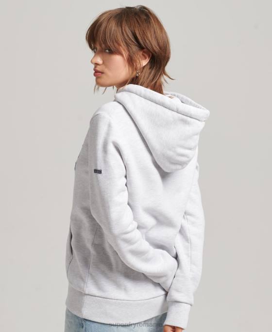 Superdry hanorac cu logo vintage heritage îmbrăcăminte gri deschis femei JX0Z6152