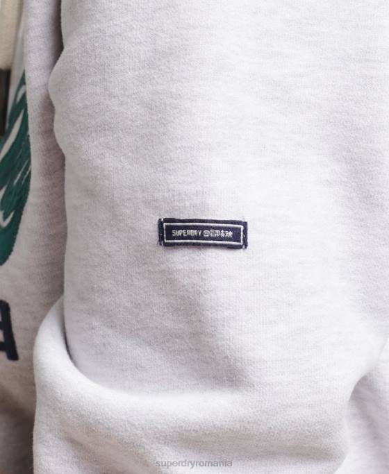 Superdry hanorac cu logo vintage heritage îmbrăcăminte gri deschis femei JX0Z6152