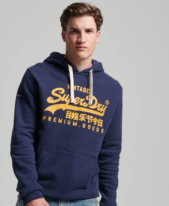Superdry hanorac cu logo vintage heritage îmbrăcăminte marina bărbați JX0Z5045