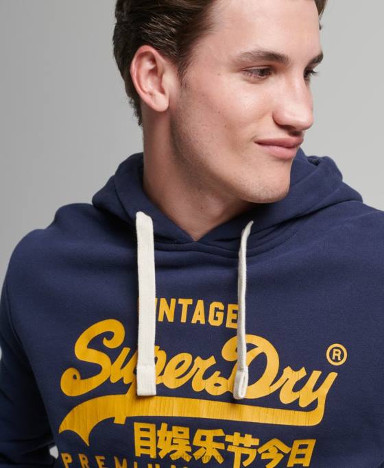 Superdry hanorac cu logo vintage heritage îmbrăcăminte marina bărbați JX0Z5045