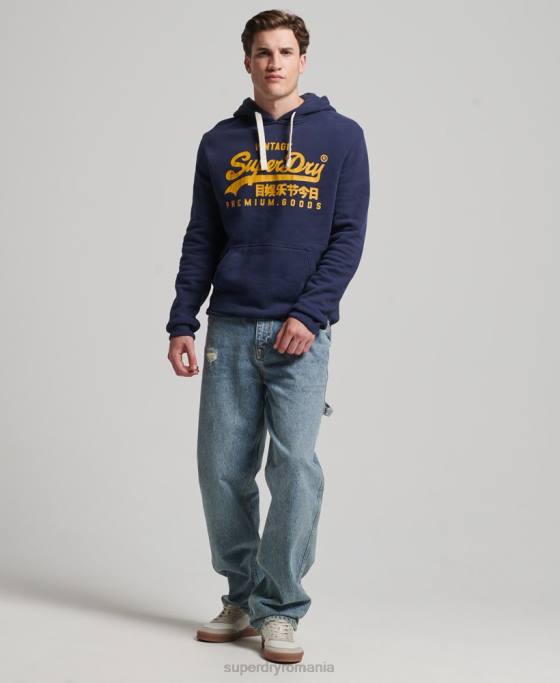 Superdry hanorac cu logo vintage heritage îmbrăcăminte marina bărbați JX0Z5045