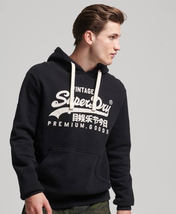 Superdry hanorac cu logo vintage heritage îmbrăcăminte negru bărbați JX0Z5093