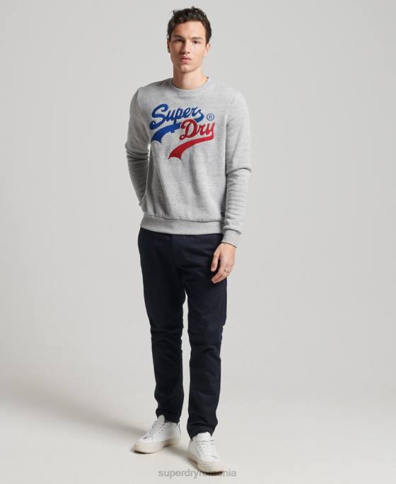 Superdry hanorac cu logo vintage interest crew îmbrăcăminte gri bărbați JX0Z742