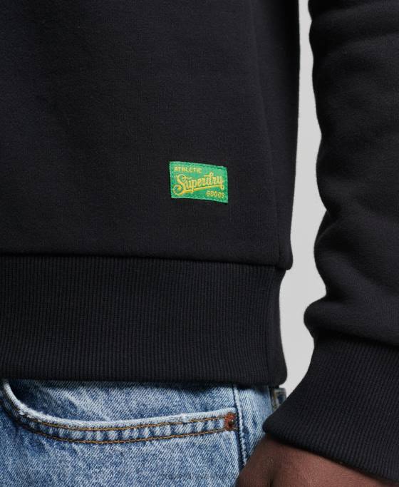 Superdry hanorac cu logo vintage interest crew îmbrăcăminte negru bărbați JX0Z740