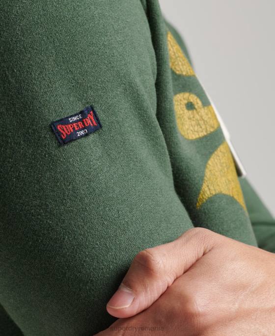 Superdry hanorac cu logo vintage marl îmbrăcăminte verde bărbați JX0Z484