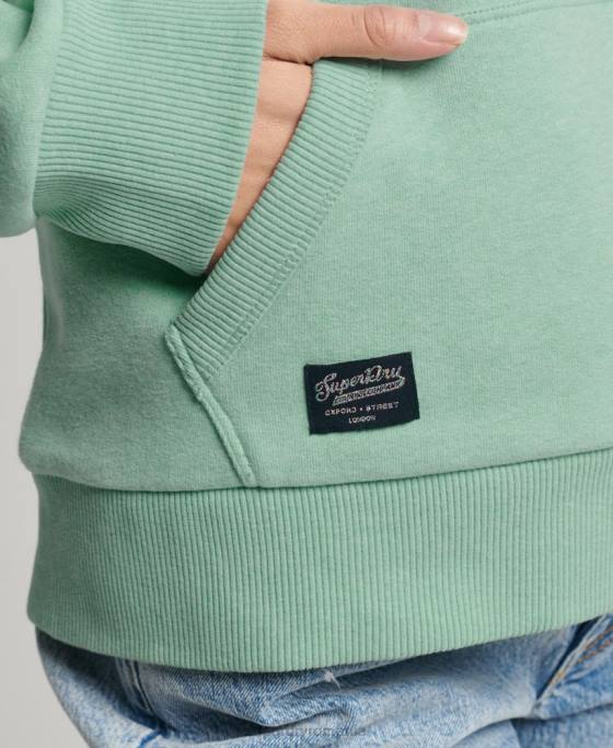 Superdry hanorac cu logo vintage neon îmbrăcăminte verde femei JX0Z3334