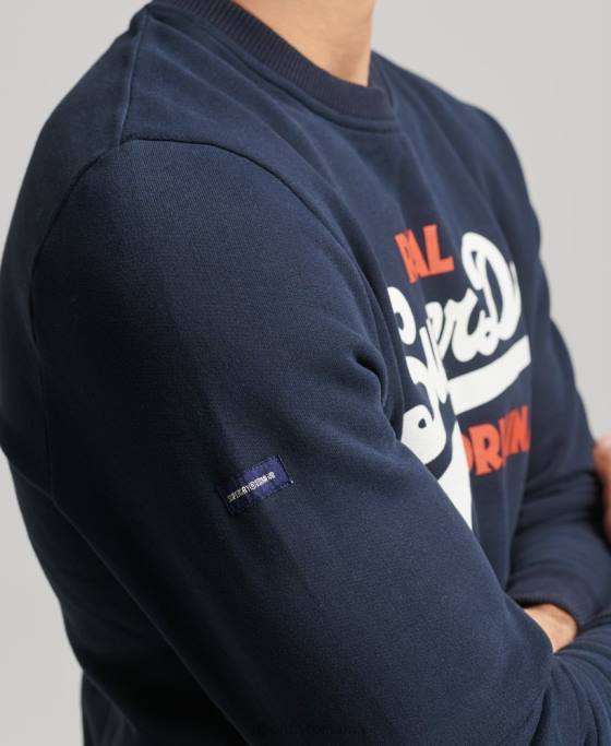 Superdry hanorac cu logo vintage soda pop crew îmbrăcăminte marina bărbați JX0Z4997