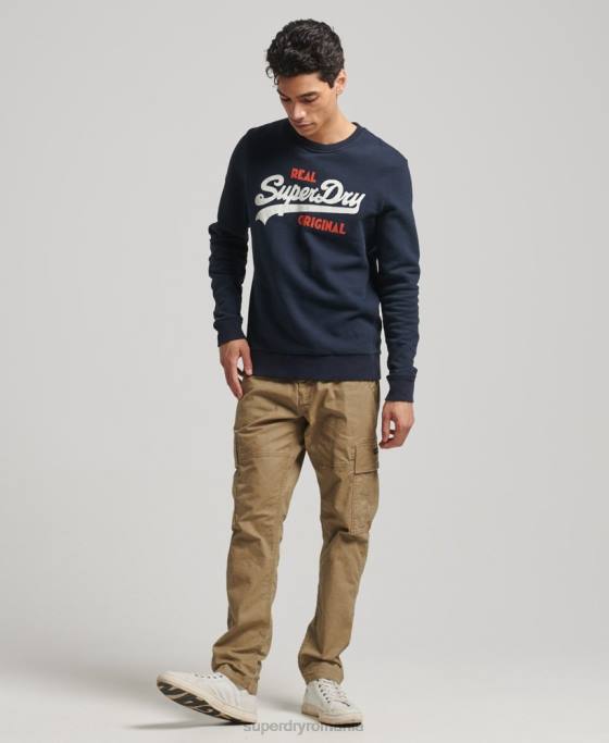 Superdry hanorac cu logo vintage soda pop crew îmbrăcăminte marina bărbați JX0Z4997