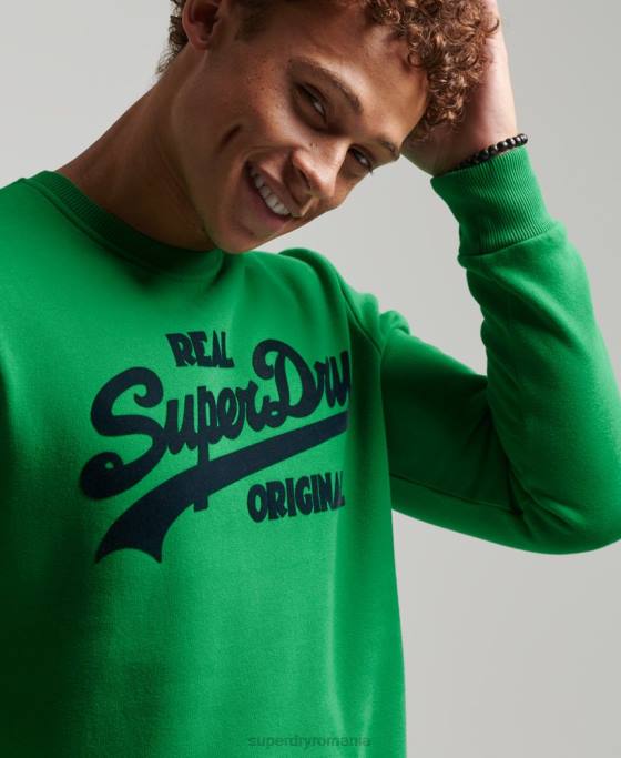 Superdry hanorac cu logo vintage soda pop crew îmbrăcăminte verde bărbați JX0Z4999