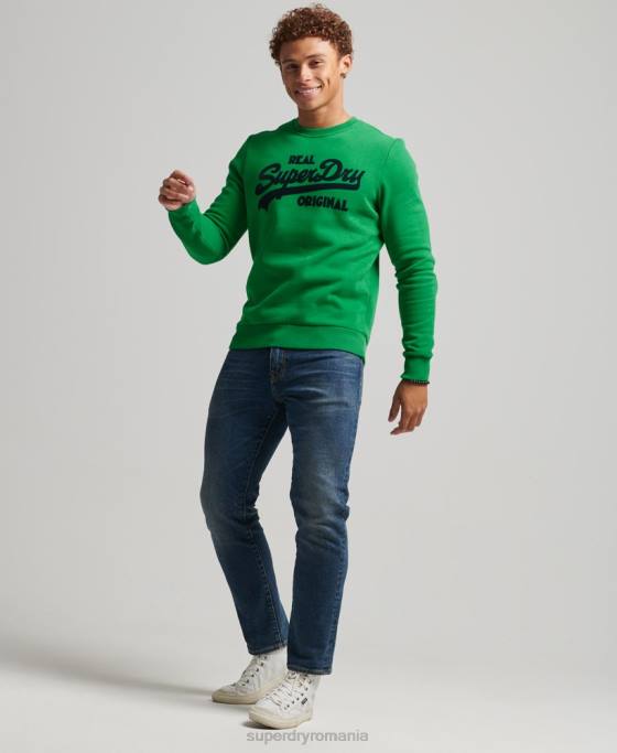 Superdry hanorac cu logo vintage soda pop crew îmbrăcăminte verde bărbați JX0Z4999