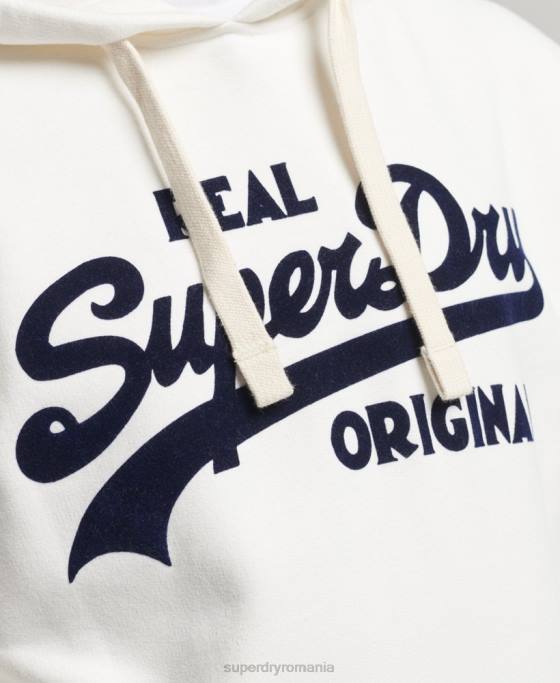 Superdry hanorac cu logo vintage soda pop îmbrăcăminte alb bărbați JX0Z763