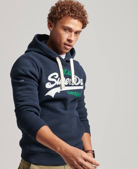 Superdry hanorac cu logo vintage soda pop îmbrăcăminte marina bărbați JX0Z5035