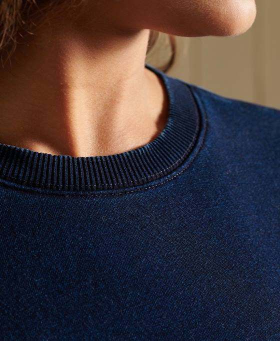 Superdry hanorac cu logo vintage îmbrăcăminte albastru inchis femei JX0Z6120