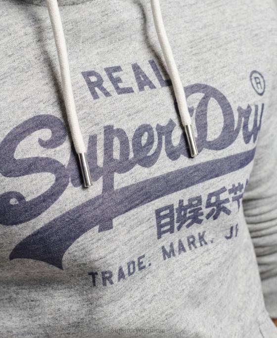 Superdry hanorac cu logo vintage îmbrăcăminte gri bărbați JX0Z789
