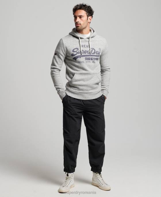 Superdry hanorac cu logo vintage îmbrăcăminte gri bărbați JX0Z789
