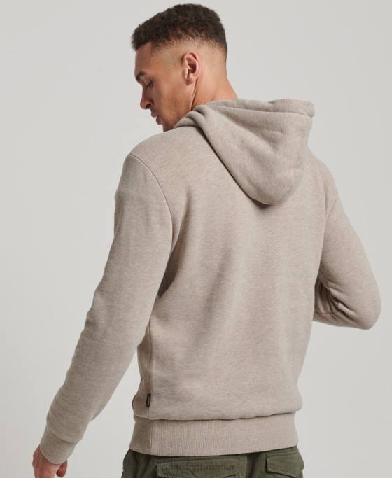 Superdry hanorac cu logo vintage în relief îmbrăcăminte cremă bărbați JX0Z737