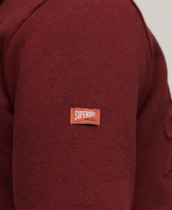 Superdry hanorac cu logo vintage în relief îmbrăcăminte roșu bărbați JX0Z533