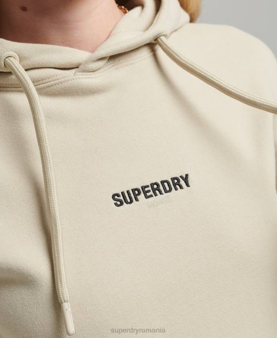 Superdry hanorac cu micro logo îmbrăcăminte bej femei JX0Z5884