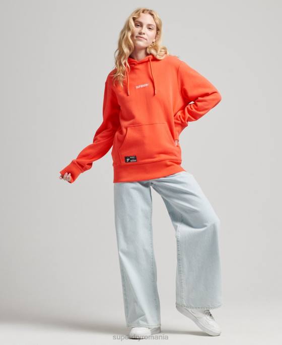 Superdry hanorac cu micro logo îmbrăcăminte coral femei JX0Z5812