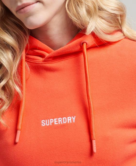 Superdry hanorac cu micro logo îmbrăcăminte coral femei JX0Z5812
