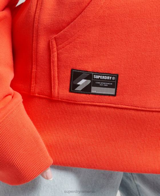Superdry hanorac cu micro logo îmbrăcăminte coral femei JX0Z5812