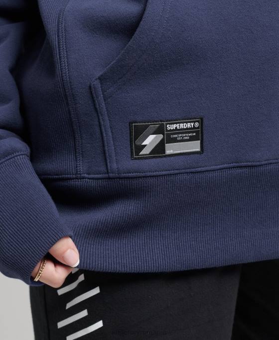 Superdry hanorac cu micro logo îmbrăcăminte marina femei JX0Z5885
