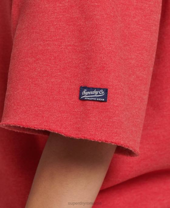 Superdry hanorac cu mânecă scurtă pentru colegiu îmbrăcăminte roșu femei JX0Z6053