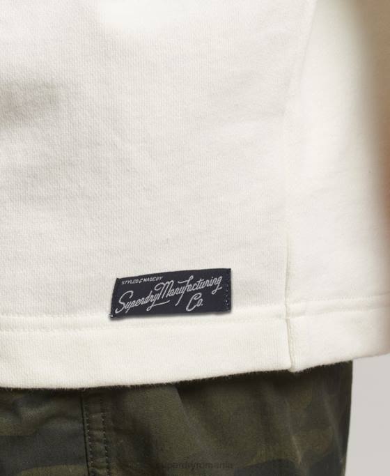 Superdry hanorac cu plasture nostalgie îmbrăcăminte alb femei JX0Z5819