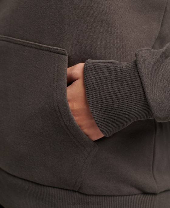 Superdry hanorac cu script în centrul orașului îmbrăcăminte gri inchis femei JX0Z6079