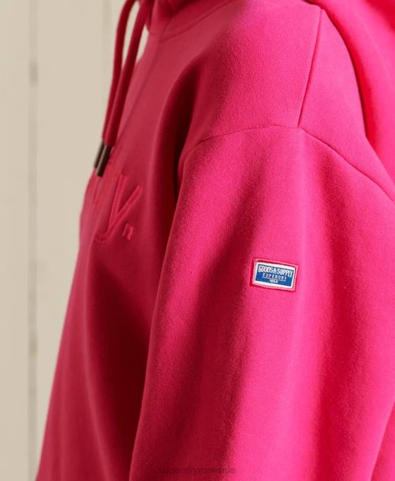 Superdry hanorac cu sigla core source îmbrăcăminte roz femei JX0Z5994