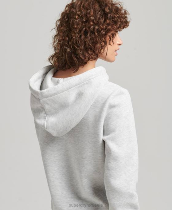 Superdry hanorac cu strasuri narativ logo vintage îmbrăcăminte gri deschis femei JX0Z5863