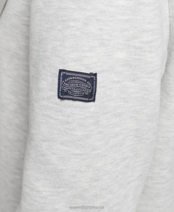 Superdry hanorac cu strasuri narativ logo vintage îmbrăcăminte gri deschis femei JX0Z5863