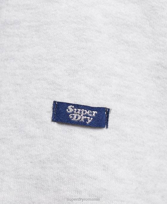 Superdry hanorac cu umplutură cu scripturi de epocă îmbrăcăminte gri deschis femei JX0Z2223