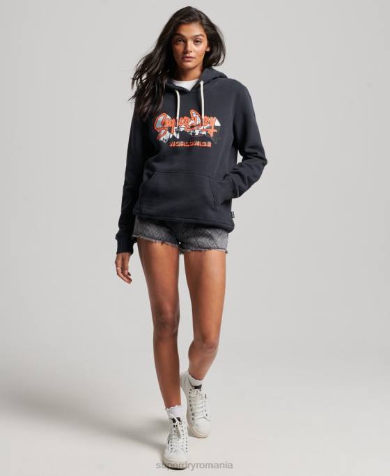 Superdry hanorac cu umplutură fotografie îmbrăcăminte marina femei JX0Z5851