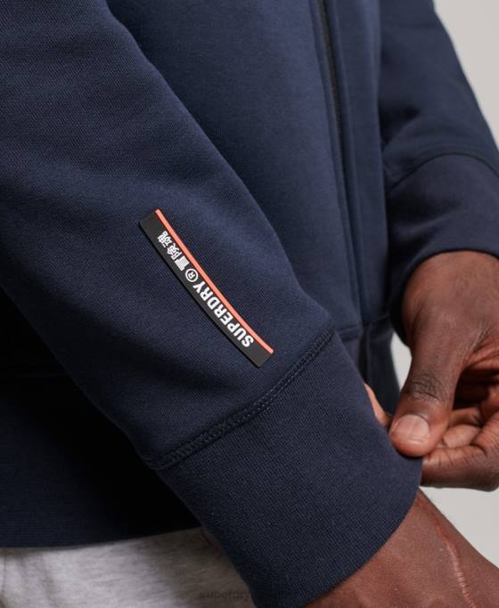 Superdry hanorac cu zip code tech îmbrăcăminte albastru bărbați JX0Z461