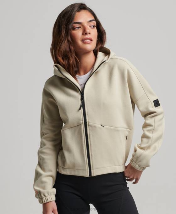 Superdry hanorac cu zip code tech îmbrăcăminte bej femei JX0Z3267