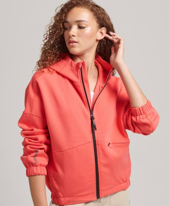 Superdry hanorac cu zip code tech îmbrăcăminte coral femei JX0Z5888
