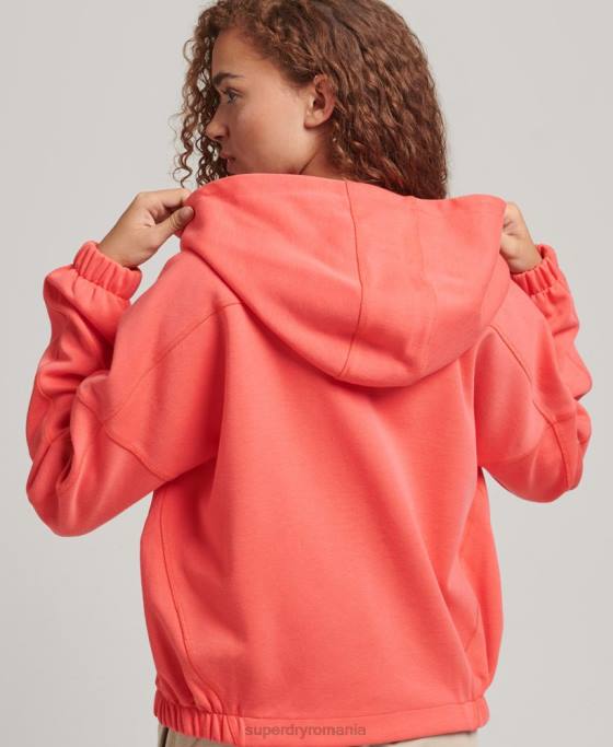 Superdry hanorac cu zip code tech îmbrăcăminte coral femei JX0Z5888