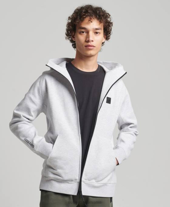 Superdry hanorac cu zip code tech îmbrăcăminte gri bărbați JX0Z643