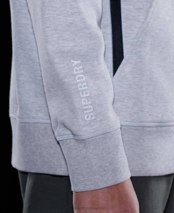 Superdry hanorac cu zip code tech îmbrăcăminte gri bărbați JX0Z643