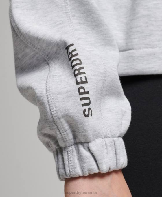 Superdry hanorac cu zip code tech îmbrăcăminte gri femei JX0Z5847