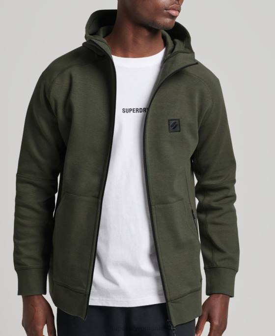Superdry hanorac cu zip code tech îmbrăcăminte kaki bărbați JX0Z5140