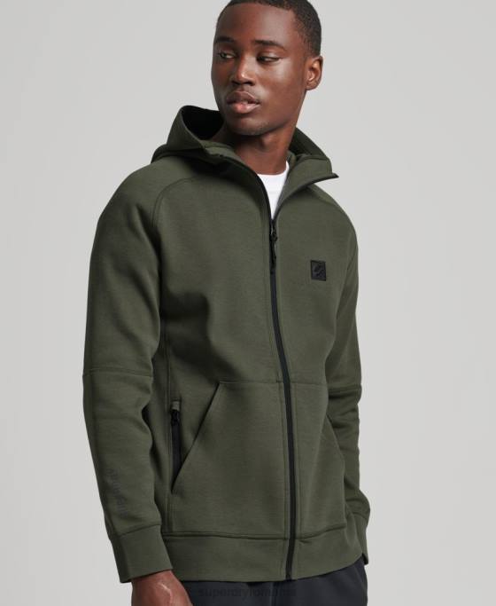 Superdry hanorac cu zip code tech îmbrăcăminte kaki bărbați JX0Z5140