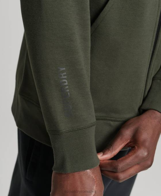 Superdry hanorac cu zip code tech îmbrăcăminte kaki bărbați JX0Z5140