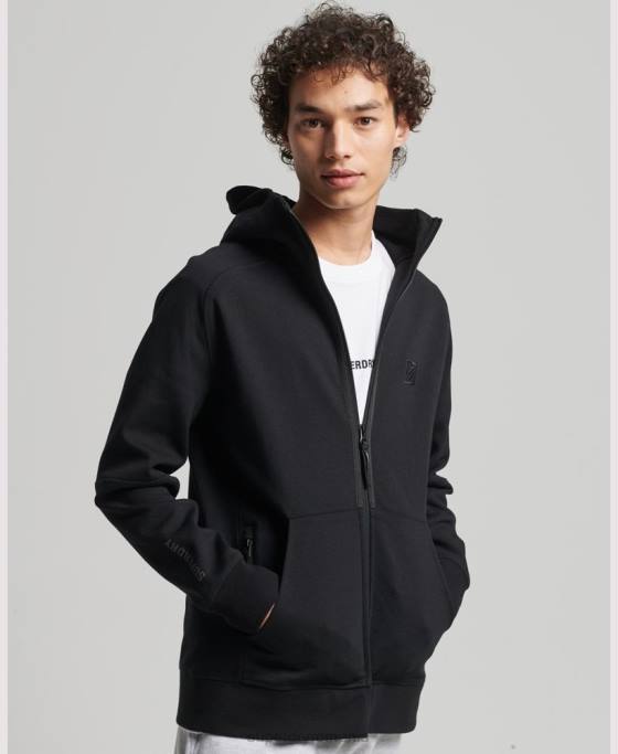 Superdry hanorac cu zip code tech îmbrăcăminte negru bărbați JX0Z636